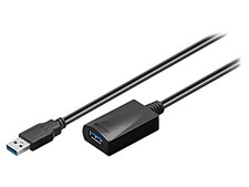 95727 cable USB 3.0 USB A female, USB A male 5m black 5Gbps Goobay picture