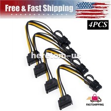 4PCS 15Pin SATA Male to PCIe 8Pin GPU Video Graphics Card Power Adapter Cable picture