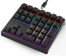 Black 34 Keys Mechanical USB Wired Numeric Keypad RGB LED Backlit Blue Switch picture
