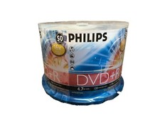 Philips 50 Discs Blank DVD+R Spindle 4.7GB Data 120min Video 16X Speed Music NEW picture
