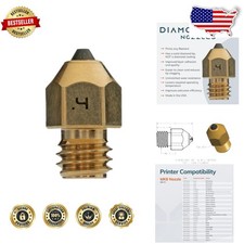 Diamondback 3D Printer Nozzle 0.4mm Diamond Tip for Any Filament, Extended Life picture