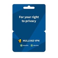 Mullvad VPN 12-Month Subscription Code for 5 Devices No-Log Privacy picture