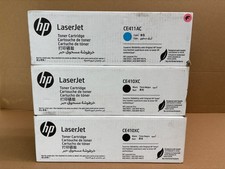 3 Genuine HP LaserJet 300, M351, M375, 400 Cyan & Black Toners CE411AC, CE410XC picture