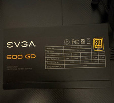 EVGA 600 GD 600W 80 PLUS Gold ATX Power Supply Unit 100-GD-0600-BC TESTED picture