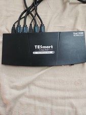 TESmart Dual Monitor KVM Duel 4k 30hz. With Power Cord and Cables. Tested Works picture