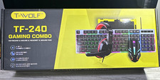 T-WOLF TF-240 Wired 4-in-1 Gaming Combo Backlit QWERTY 1000 DPI Black/Yellow picture