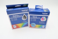 Genuine Brother LC504XL Black Cyan Yellow Magenta Ink Cartridge LC504XLBK LC504 picture