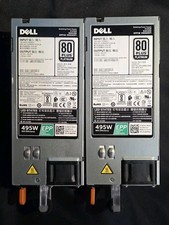 Lot of 2 Dell T320 T420 T620 495W Platinum Power Supply D495E-S1 0GRTNK 02FR04 picture
