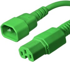 2FT IEC C14 - C15 Green Power Cord 14AWG 15A/1875W 100-250V 0.6M picture