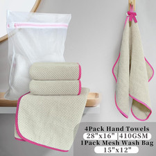 Bathroom Hand Towels 4 Pack, 100% Cotton, 28x16 in, Beige picture