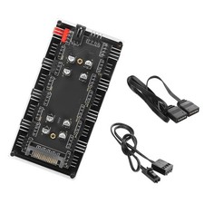 Case Fan Hub, 12V 4Pin PWM + 4Pin RGB 2 in 1 Controller with SATA Power CPU C... picture