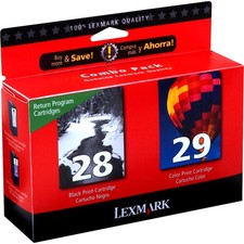 2 Pack Lexmark 28 Black 29 Color Genuine Ink Cartridges For X Series X5495 picture