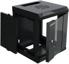 10 Inch Mini Network Rack Cabinet - 6U Vented W/Glass Door - 9 in Depth - Server picture