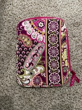 Vera Bradley 8x10 Tablet, iPad, eBook, Kindle Case, EUC, Pink, Purple, Zipper picture