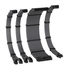 EZDIY-FAB 12VHPWR PSU Extension Cable 30cm 16AWG 4-Piece Charcoal Gray picture