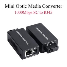 1Pair Fiber Media Converter Gigabit 100/1000Mbps SC to RJ45 Port Up to 20KM picture