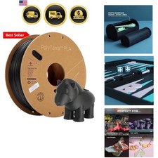 Matte PLA Filament Charcoal Black 1.75mm 1kg 3D Printing Filament, PolyTerra ... picture