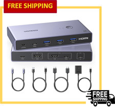 UGREEN USB-C + HDMI KVM Switch 1 Monitor 1 PC & 1 Laptop 4K@60Hz 4 USB 3.0 Ports picture