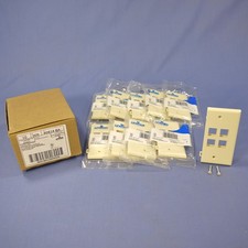 Leviton 40814-BA Almond Quickport 1-Gang 4-Port End Sectional Wallplates 10-Pack picture