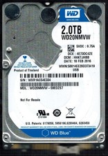 WD20NMVW-59EDZS7 S/N: WXR1A DCM: HHKTJHBB WESTERN DIGITAL 2TB THAILAND FEB 2016 picture