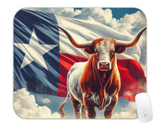 Custom Mouse Pad Personalized Photo Office Desk Mat Texas Flag Longhorn picture