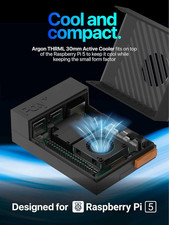 Argon Poly+5 Case + Active Cooler for Raspberry Pi 5 - THRML 30Mm (Black) picture