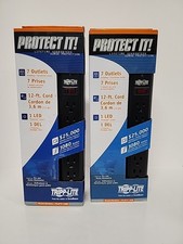 (Lot of 2)-Tripp Lite #TLP712B 7 Outlet 12ft Cord 1080 Joules Black NIB picture