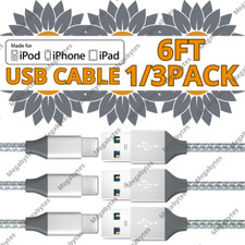 1/3 Pack Fast Charger USB Cable For iPhone 11 12 13 14 Pro Max 5 6 7 8 XR X iPad picture