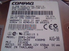 Hard Drive SCSI Compaq 339514-001 DDRS-34560 4.3GB 339506-B21 picture
