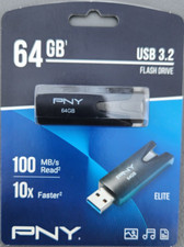 (2 Pack) PNY 64 GB Elite USB 3.2 100MB/s Flash Drive - P-FD64GELT-GE picture