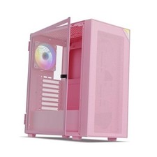 AL800 Mid Tower ATX Gaming PC Computer Case Pink picture