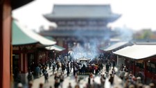 Landscape tilt shift japan depth of field asian Custom Gaming Mat Desk picture