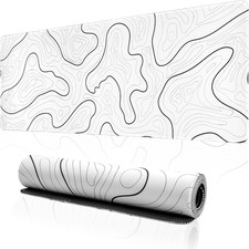 Large Gaming Mouse Pad for Desk, White Topographic Mouse Pad Desk Mat picture