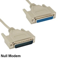 KNTK 6' Null Modem DB25 to DB25 Extension Cable 28AWG RS-232 Male to Female Cord picture