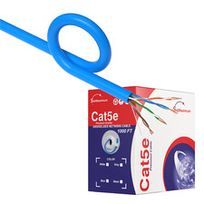 CAT5E 1000FT UTP Solid Network Ethernet Cable CAT5 Internet Wire RJ45 LAN BLUE picture