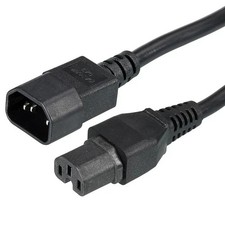 C14 to C15 Cables 4ft LOT OF (12) PDU 16AWG Black 250V Power Extension Cord NEMA picture