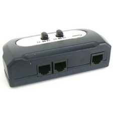 2 PORT TEL RJ11 Manual Sharing Switch BOX Phone selector modular 2 way 2:1 6P6C picture