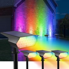 Upgraded Solar Spot Lights Outdoor, Waterproof IP65 RGB Color Changing Solar ... picture