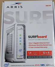 ARRIS SURFboard SB6190 DOCSIS 3.0 32 x 8 Gigabit Cable Modem White (Fast ship)** picture