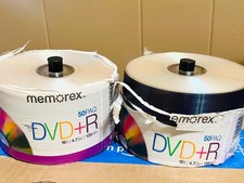 Lot (2) Memorex DVD+R 50Pack 16x 4.7GB 120min 100 Total New Packing Opened picture