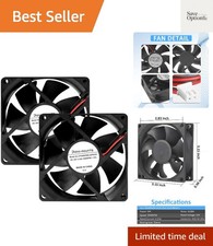 24V DC 80mm 80x25mm 2Pin Exhaust Muffin Cooling Fan 3500RPM 2-Pack | 24V Wide... picture
