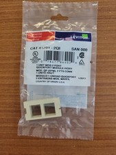 Leviton 41291-2QI – 1U, 2-Port MOS Quickport Adapter, Ivory, Box of 25 picture