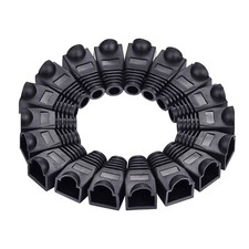 100 pcs Boot Cap Cover for RJ45 Network Connectors Cat5 Cat5e Cat6 Cable Black picture