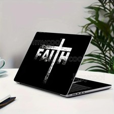 Pack of 2 for 12-15 Inch Laptop Film - Christian Cross Religious Vinyl Sticker picture