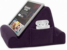 Brookstone Tablet Lap Cushion - Tablet/Phone/Ebook Holder for Bed, Purple picture
