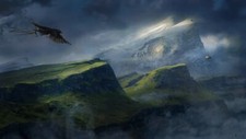 Landscape birds nature mountains flying animals clouds Custom Gaming Mat Desk picture