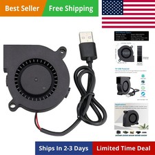 50mm USB Blower Fan with 3 Speeds Control, 5015 DC 5V Turbine Turbo Cooling F... picture