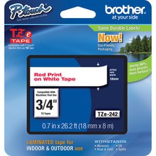 Brother TZe242 18mm red on white TZ tape PT1400 PT2730VP PT9600 PT1830 label picture