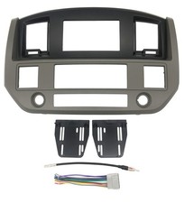 Khaki and Black Aftermarket Double Din Stereo Radio Dash Kit Install Bezel + ... picture