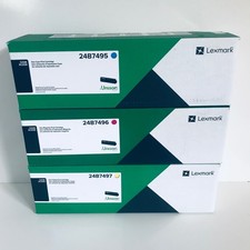 Genuine Lexmark 24B7495 Cyan 24B7496 Magenta 24B7497 Yellow Color Toner Set OEM picture